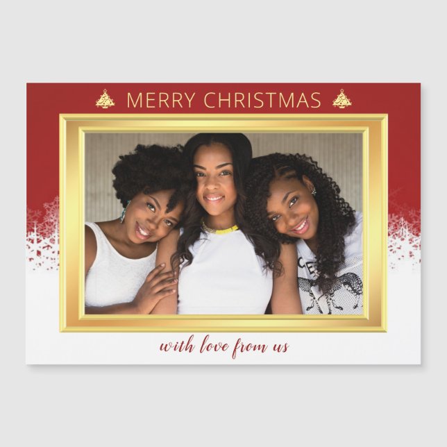 Festividades fotográficas de grupo blanco y oro en (Anverso)