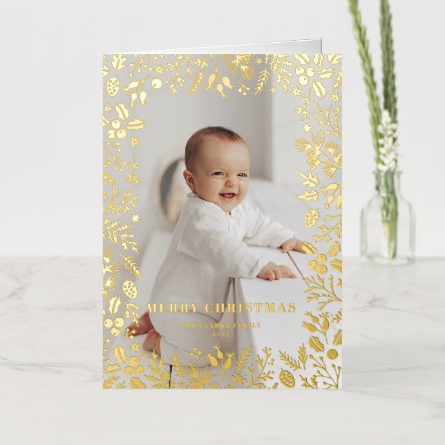 Festividades Navidades Foliage Frame Feliz Navidad (Flor)