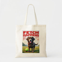 Fetch Happens Perro humorístico bolsa de tote fang