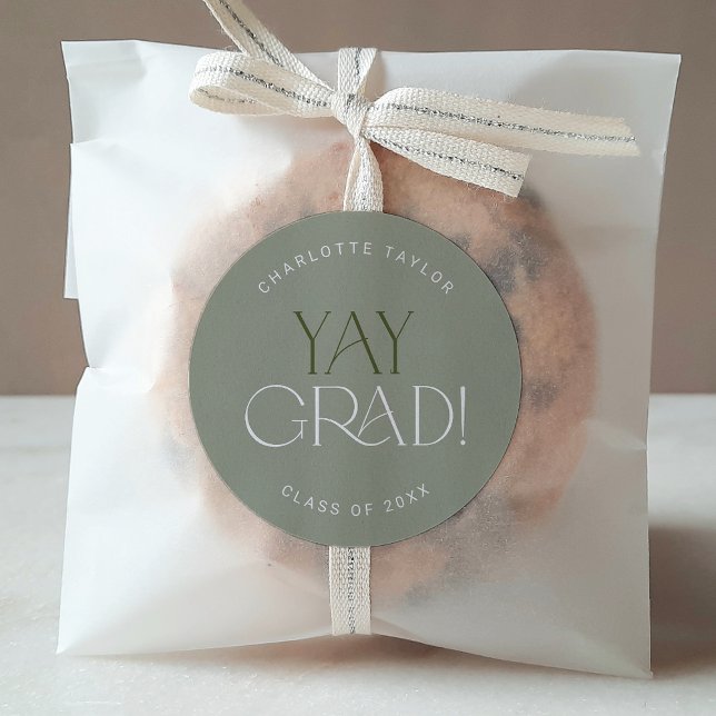 Fete moderno | Pegatina de Graduación Green Yay (Subido por el creador)