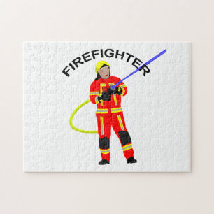 Feuerwehrmann en roter Einsatzkleidung Puzzle