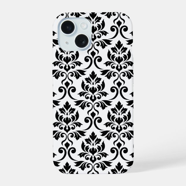 Feuille Damask Lg Pattern Black on White (Reverso )