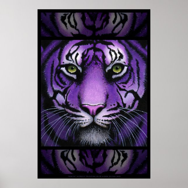 Fiala Poster de arte Myka Jelina, un tigre morado (Frente)