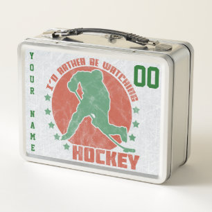 Fiambrera de encargo del hockey del nombre y del
