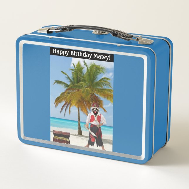 fiambrera. ¡Feliz cumpleaños Matey! Racoon/niño (Reverso)
