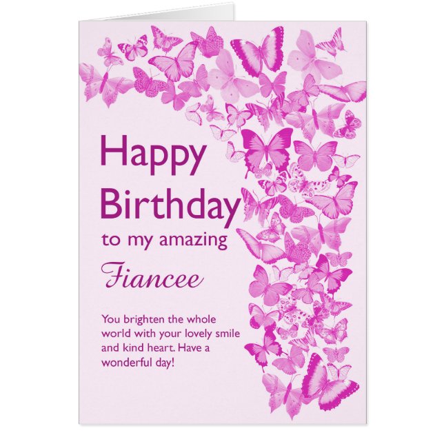 Fiancee Birthday Butterflies (Frente)