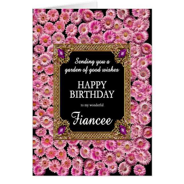 Fiancee Birthday Pink Daisies (Frente)
