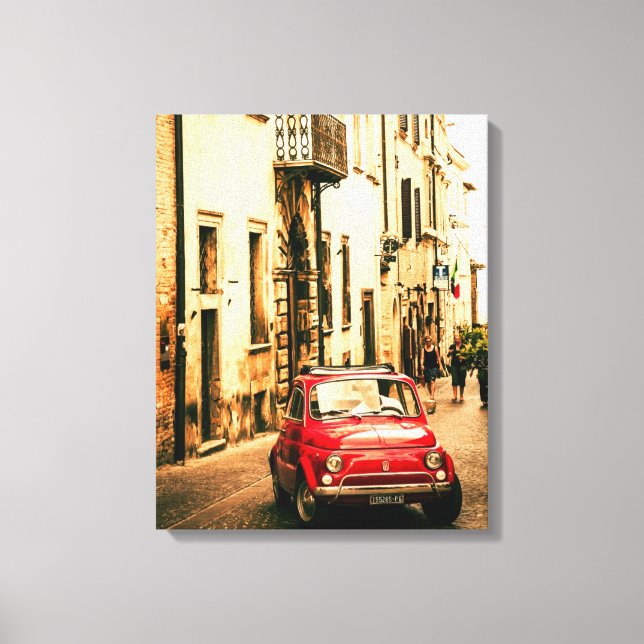 Fiat 500 clásico en lienzo italiano (Anverso)
