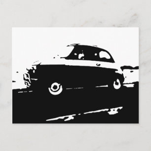 Fiat 500 classic - postal de imagen negra