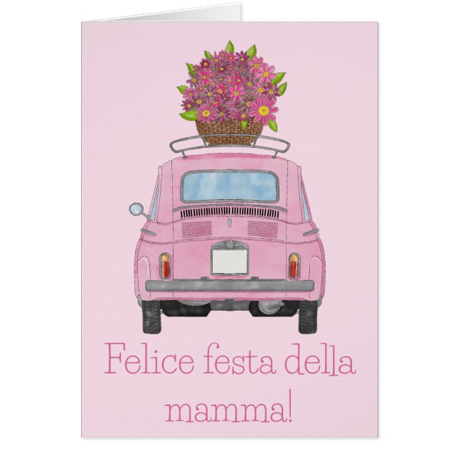 Fiat 500 de italia feliz día de la madre (Frente)