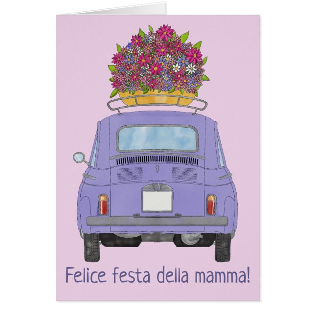 Fiat 500 de italia feliz día de la madre (Frente)
