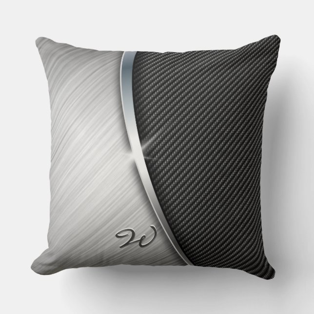 Fibra de carbono y Metalizado cepillado 4 almohada (Anverso)