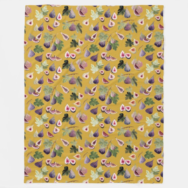 Fibras de acuarela en una manta amarilla de mostaz (Anverso)