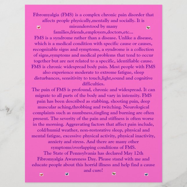 Fibromialgia Butterflies Flyer (Frente)