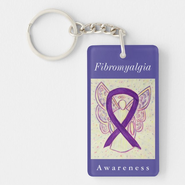 Fibromialgia Cadena de llavero de ángel de la cint (Frente)