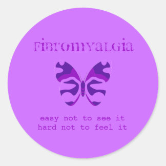 Fibromialgia Conciencia Pegatinas de mariposa mora