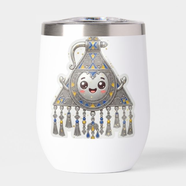 Fíbula Amazigh Marroquí Kawaii - Tizer Tradicional (Frente)