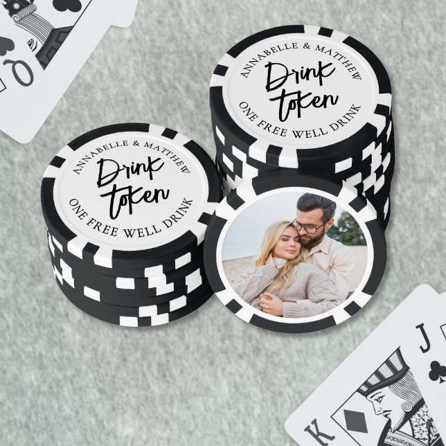Ficha de Bebida de Foto de Boda (Photo Drink Token Wedding)