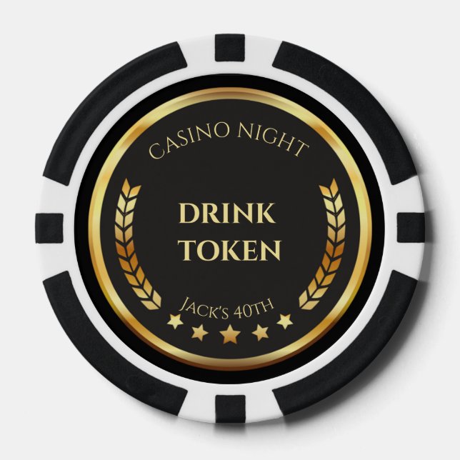 Ficha de Bebida para Noche de Casino | Personaliza (Anverso)