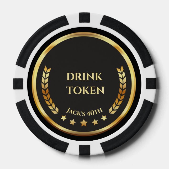 Ficha de Bebida para Noche de Casino | Personaliza (Anverso)