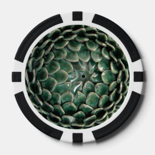 Ficha de póker verde oscuro