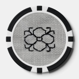 ficha de póquer de bordado blackwork