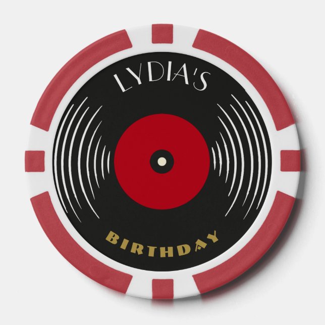 Ficha de póquer de vinilo vintage personalizada de (Anverso)