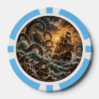 Ficha de póquer del monstruo marino Kraken pirata