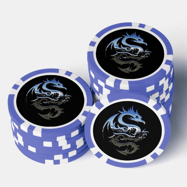 Ficha de póquer Dragón Azul (Pila)