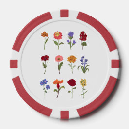Ficha de póquer floral | Ficha de casino de diseño
