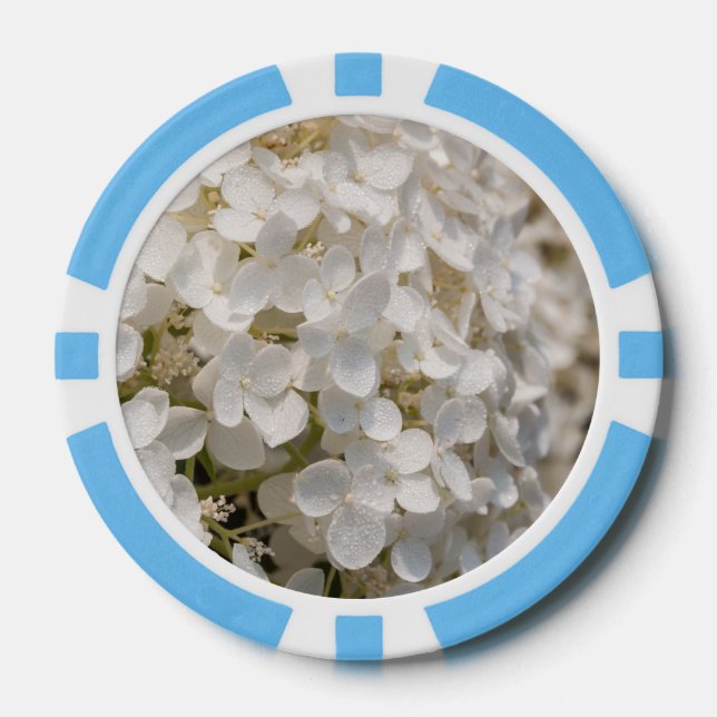 Ficha de póquer, flores blanca (Anverso)