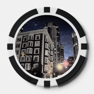 Ficha de póquer fota ciudad edificio