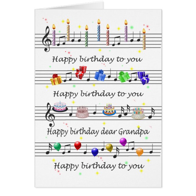 Ficha musical de la canción de cumpleaños feliz ab (Frente)