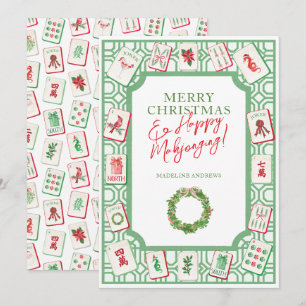 Fichas de Mahjong de Navidad en acuarela Fiesta