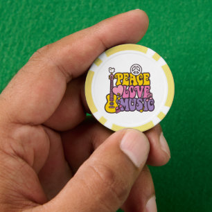Fichas de Poker Paz, Amor y Música