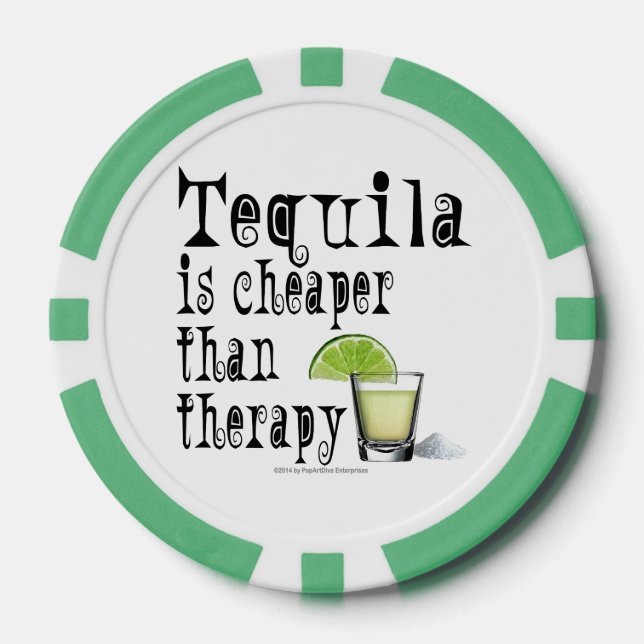 FICHAS DE PÓKER PERSONALIZADAS - TEQUILA, MÁS BARA (Anverso)