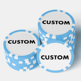 Fichas De Póquer 10 x Personalizado Casino AZUL LIGERO Personalizad
