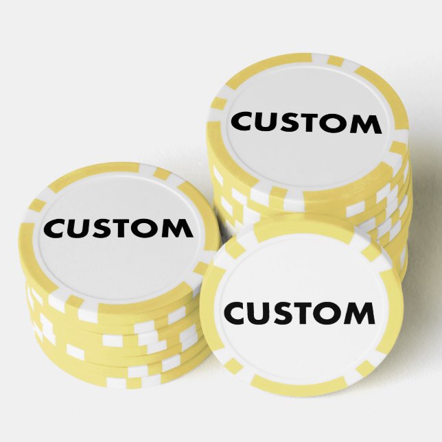Fichas De Póquer 10 x Personalizado Casino YELLOW personalizado, (Pila)
