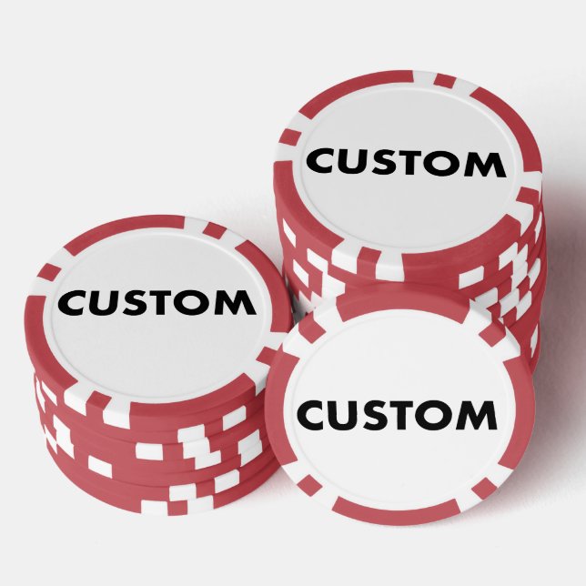 Fichas De Póquer 10 x Personalizado de RED personalizada Casino, (Pila)