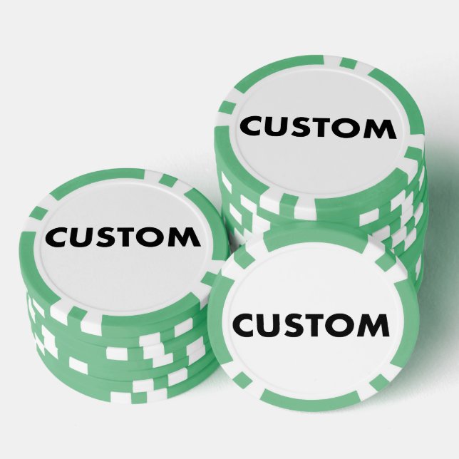 Fichas De Póquer 10 x Personalizado GREEN Casino personalizado, (Pila)