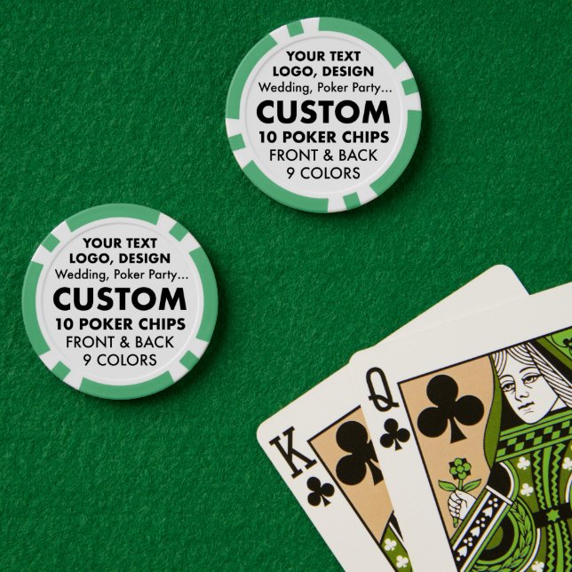 Fichas De Póquer 10 x Personalizados personalizados GREEN Poker Chi (Mesa de Poker (Doble))