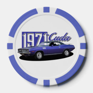 Fichas De Póquer 1971 Plymouth Barracuda Cuda Mopar Coche