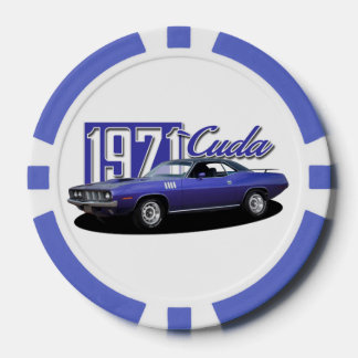 Fichas De Póquer 1971 Plymouth Barracuda Cuda Mopar Coche