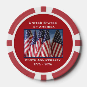 Fichas De Póquer 250 Aniversario Banderas Patrióticas de Estados Un