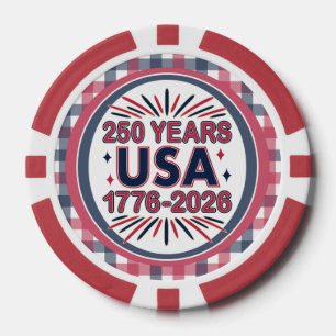 Fichas De Póquer 250 años EE.UU.   1776-2026 Semiquincentenario