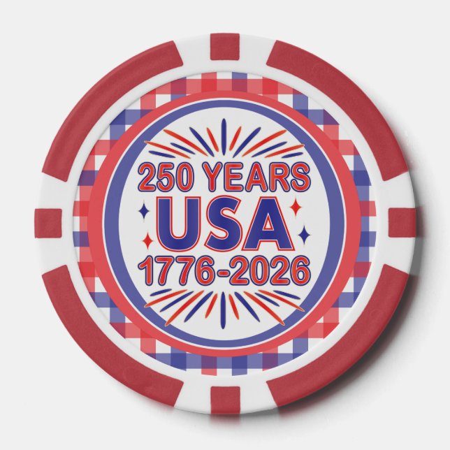 Fichas De Póquer 250 años EE.UU. | 1776-2026 Semiquincentenario (Anverso)