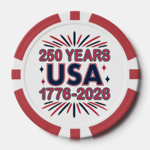 Fichas De Póquer 250 años EE.UU.   1776-2026 Semiquincentenario
