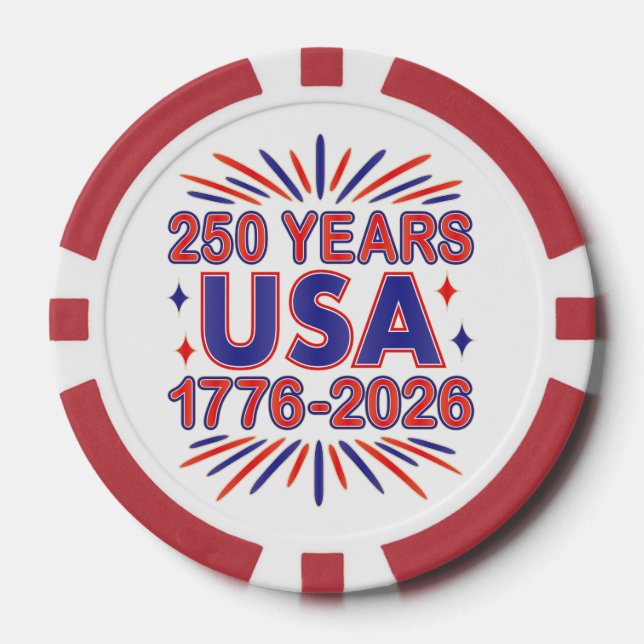 Fichas De Póquer 250 años EE.UU. | 1776-2026 Semiquincentenario (Anverso)