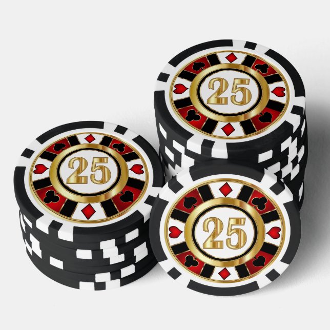 Fichas De Póquer 25 Red Casino Chip Las Vegas (Pila)
