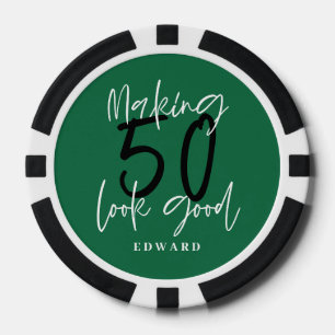 Fichas De Póquer 50.º regalo personalizado de favores moderno